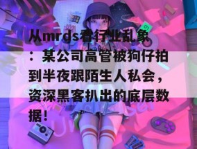 从mrds看行业乱象：某公司高管被狗仔拍到半夜跟陌生人私会，资深黑客扒出的底层数据！